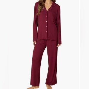 Papinelle Women's Burgundy Silk Pajama Set